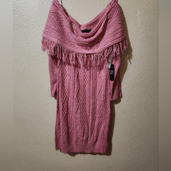 NWT NY &Co. Size Large Cable Knit Sweater Dress - Picture 1 of 7